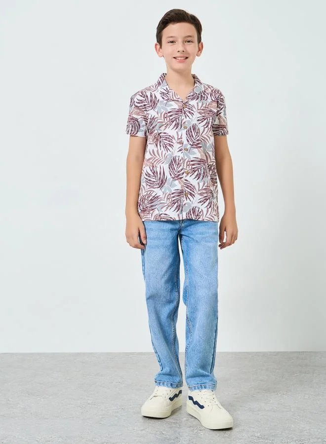 Styli Boys Printed Short Sleeve Shirt
